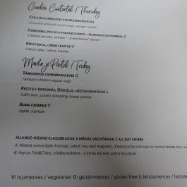 Paletta Bisztró Budapest - Étlap/itallap