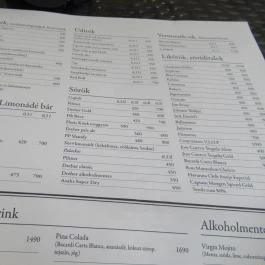 Pálinka Patika, Esztergom - Étlap/itallap