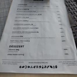 Pán Bisztró Budapest - Étlap/itallap
