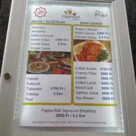 Pappa Roti Cafe +, Budapest - Étlap/itallap
