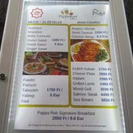 Pappa Roti Cafe +, Budapest - Étlap/itallap