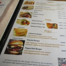 Pappa Roti Cafe +, Budapest - Étlap/itallap