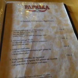 Paprika Vendéglő Budapest - Étlap/itallap