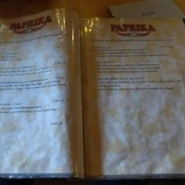 Paprika Vendéglő Budapest - Étlap/itallap