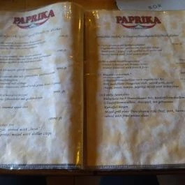 Paprika Vendéglő Budapest - Étlap/itallap