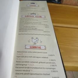 Parádi kisvendéglő, Parád - Étlap/itallap