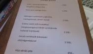Parádi kisvendéglő Parád - Étlap/itallap
