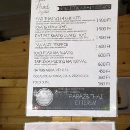 Parázs Presszó Budapest - Étlap/itallap