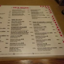 Pata Negra Pest Budapest - Étlap/itallap