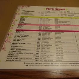 Pata Negra Pest Budapest - Étlap/itallap