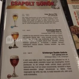 Pater Marcus Belga Apátsági Söröző & Étterem Budapest - Étlap/itallap