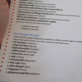 Patmos Records & Café Budapest - Étlap/itallap