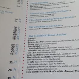 Patmos Records & Café Budapest - Étlap/itallap