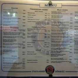 Paulaner Sörház - MOM Park Budapest - Étlap/itallap