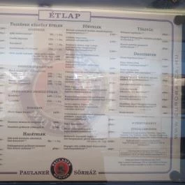 Paulaner Sörház - MOM Park Budapest - Étlap/itallap