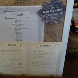 Pékery Cafe & Bakery Budapest - Étlap/itallap