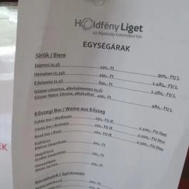Peron Café - Holdfény Liget, Gyöngyösfalu - Étlap/itallap
