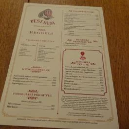 Pest-Buda Bistro & Terrace Budapest - Étlap/itallap