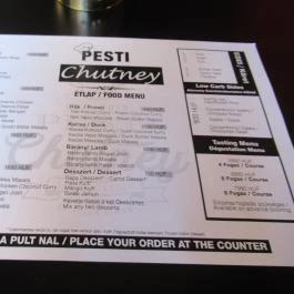 Pesti Chutney Budapest - Étlap/itallap