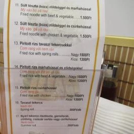 Pho Huy Vietnámi Étterem, Budapest - Étlap/itallap