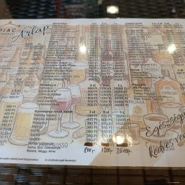 Piac Presszó, Miskolc - Étlap/itallap