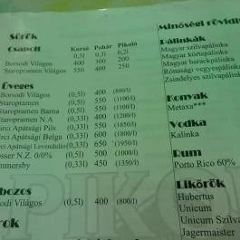 Pikoló Vendéglő Bakonybél - Étlap/itallap