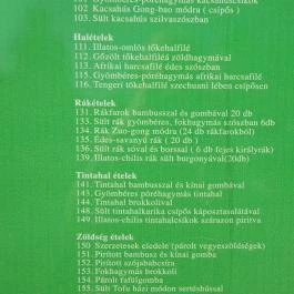 Ping Kínai Étterem Budapest - Étlap/itallap