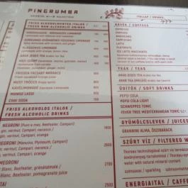 Pingrumba Budapest - Étlap/itallap