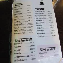 Pingvin Pub, Budapest - Étlap/itallap