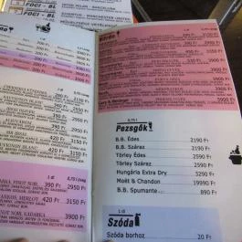 Pingvin Pub, Budapest - Étlap/itallap