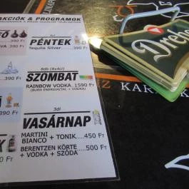 Pingvin Pub, Budapest - Étlap/itallap