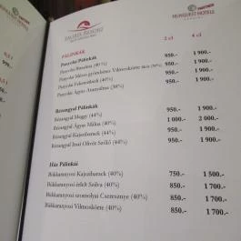 Pinot Noir Étterem, Egerszalók - Étlap/itallap