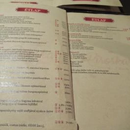 Piroska Étterem, Egerszalók - Étlap/itallap