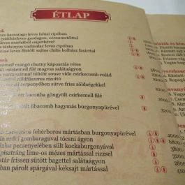 Piroska Étterem, Egerszalók - Étlap/itallap