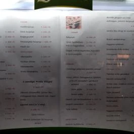 Piroska Vendéglő Budapest - Étlap/itallap