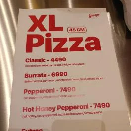 Pizza George Budapest - Étlap/itallap