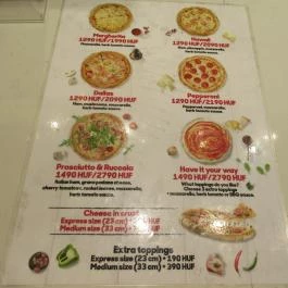 Pizza Hut - Arena Mall Budapest - Étlap/itallap