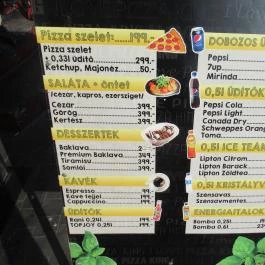 Pizza King Express - Margit körút Budapest - Étlap/itallap