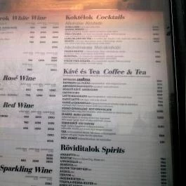 Pizza EATaliano Étterem - Batthyány tér Budapest - Étlap/itallap