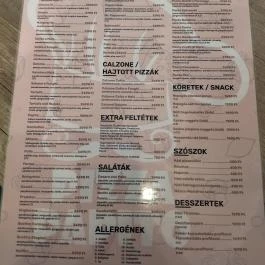 Pizza Papito Budapest - Étlap/itallap