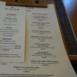 Platán Restaurant & Café, Tata - Étlap/itallap