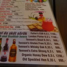 Pointer Pub - Bajcsy-Zsilinszky út Budapest - Étlap/itallap