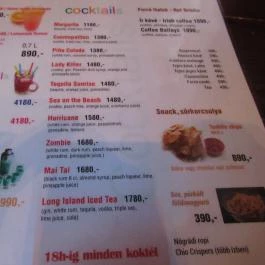 Pointer Pub - Margit körút Budapest - Étlap/itallap