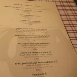 Porcellino Grasso Ristorante Budapest - Étlap/itallap