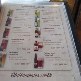 PORT Beer & Food Budapest - Étlap/itallap