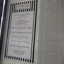 Posch Fagylaltozó Budapest - Étlap/itallap