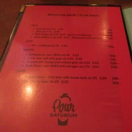 Pourgatorium Budapest - Étlap/itallap