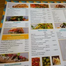 Pre-Go Budapest - Étlap/itallap