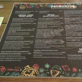 Promontor Kertvendéglő Budapest - Étlap/itallap