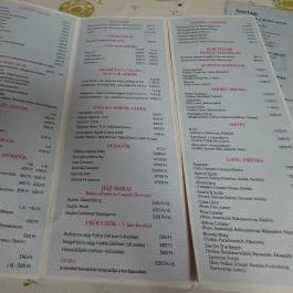 Púder Bárszínház Budapest - Étlap/itallap